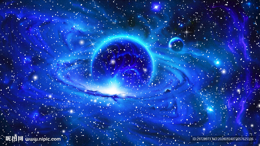 蓝色星空星球