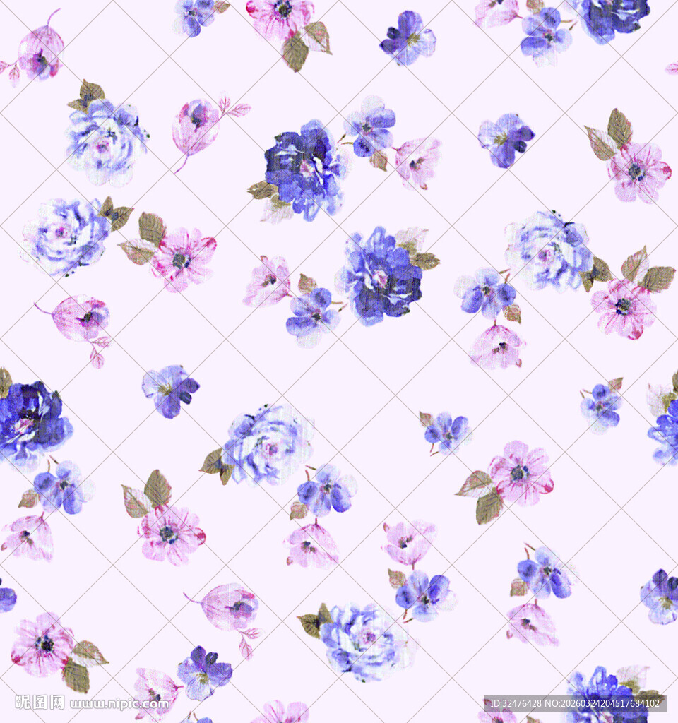 蓝紫色花卉图案背景