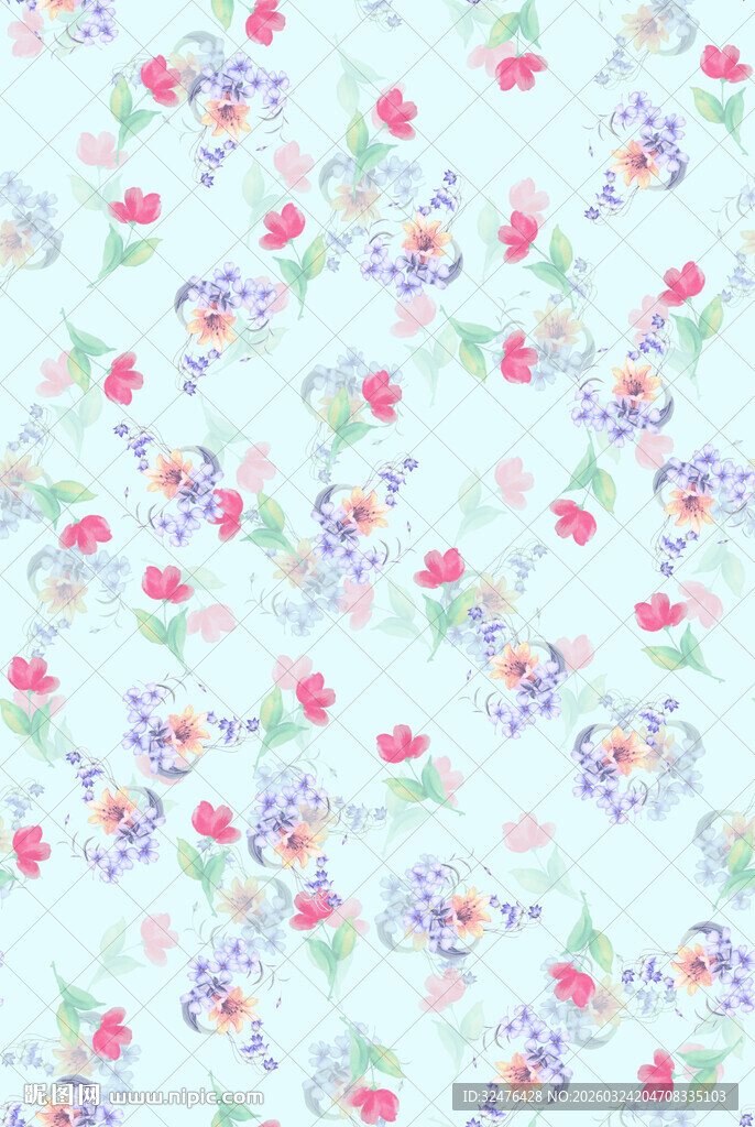 清新花卉图案背景图