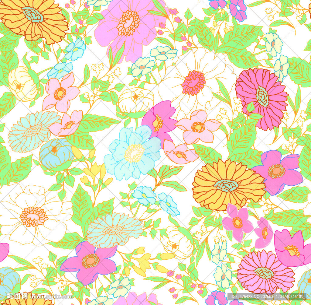 缤纷花卉图案背景