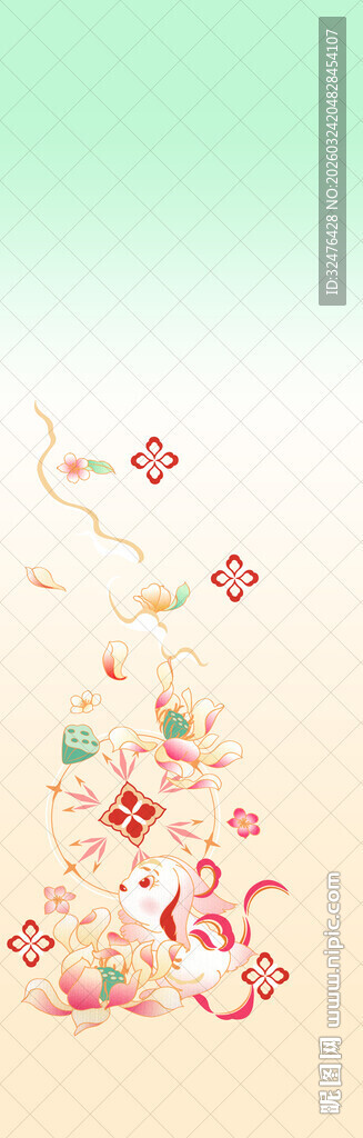 缤纷花朵装饰的梦幻汉服