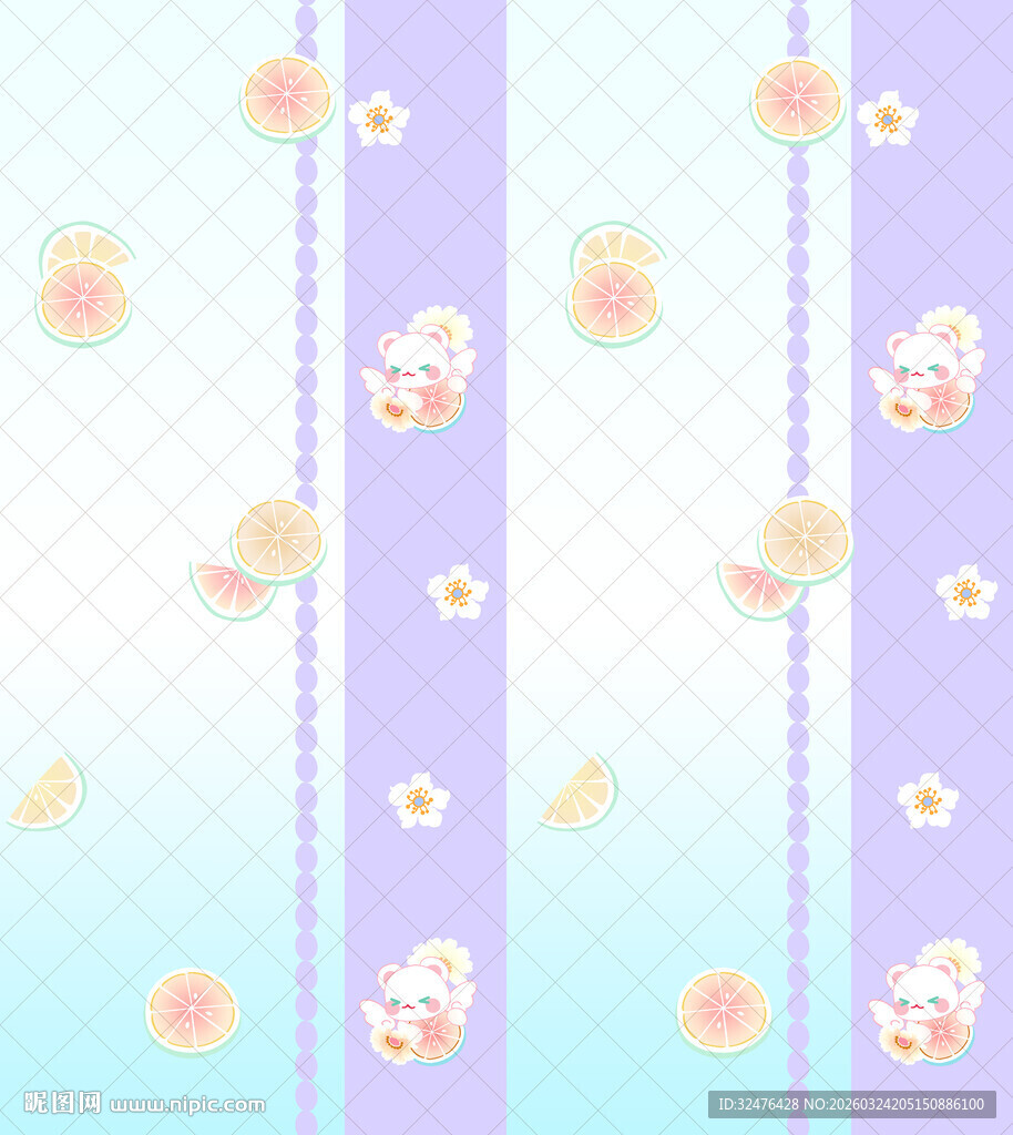 淡紫色可爱花卉条纹汉服