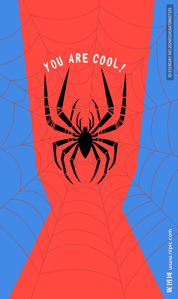 酷炫蜘蛛图案T恤设计