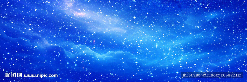 巨幅蓝色宇宙星空