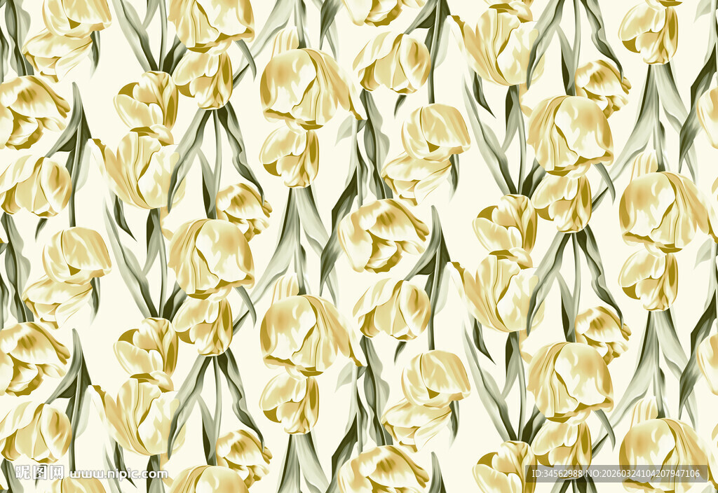  手绘花 黄色花卉图案背景纹理