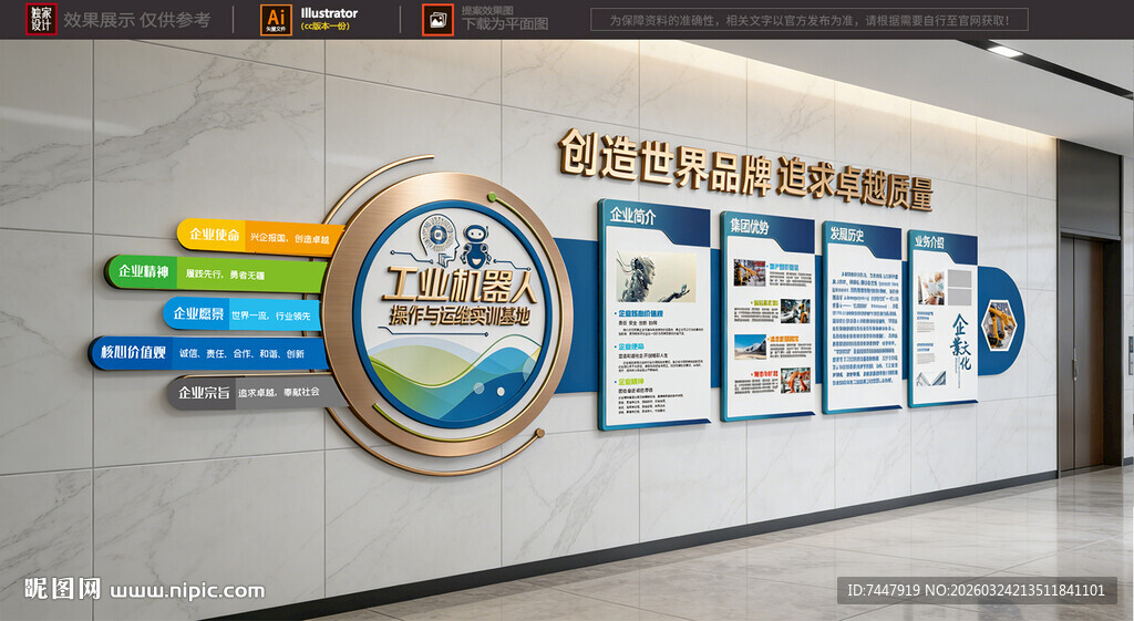 企业工业机器人形象墙