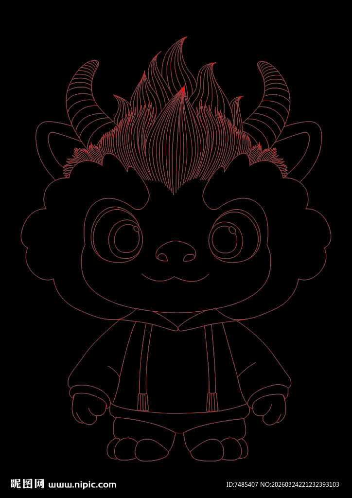 麒麟火焰头卡通形象