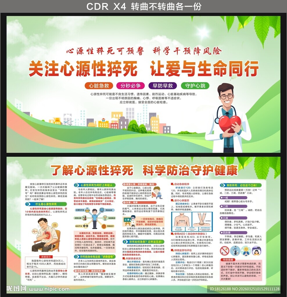 预防心源性猝死展板宣传栏