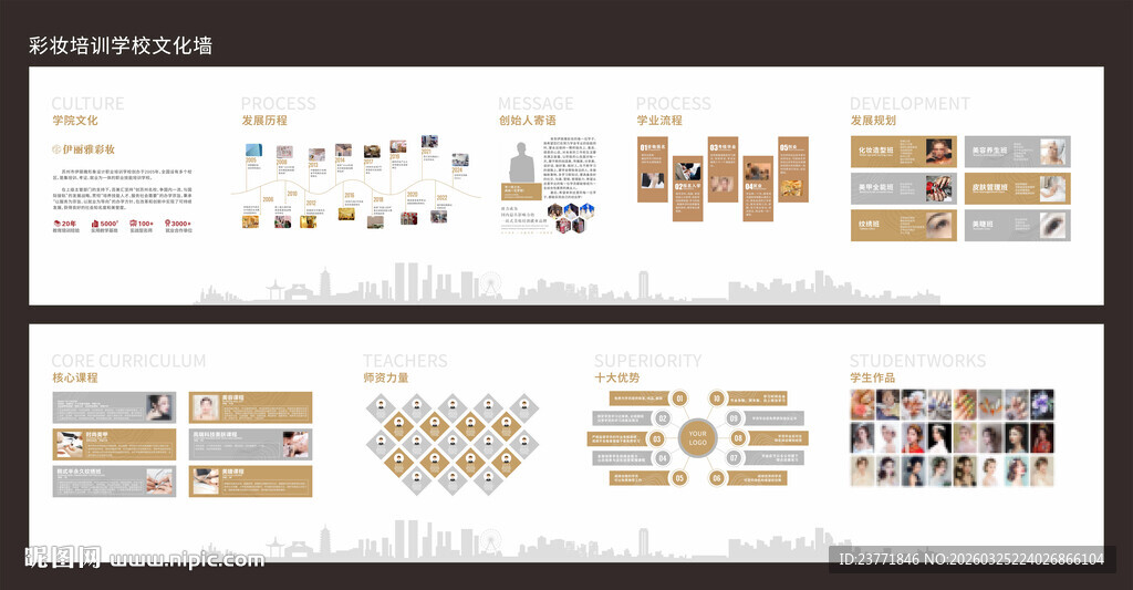 彩妆培训文化墙