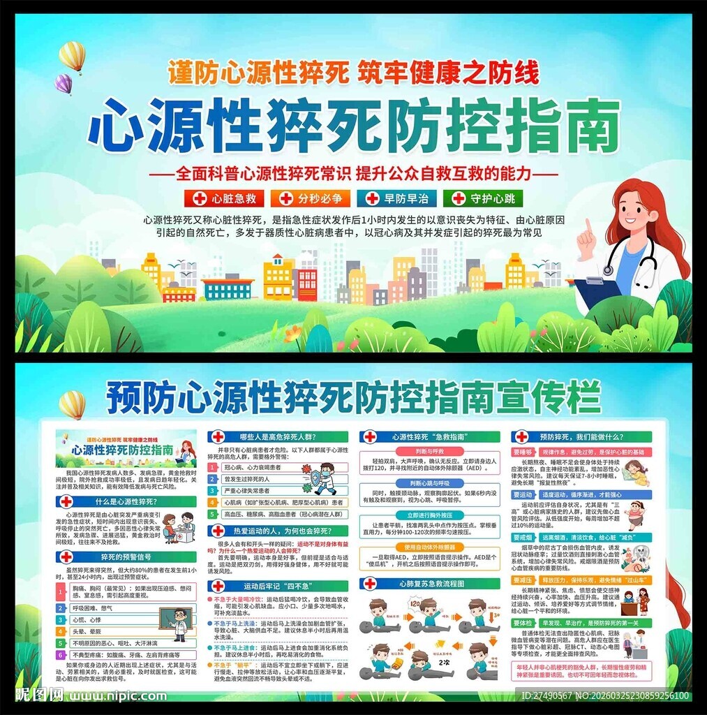 预防心源性猝死展板