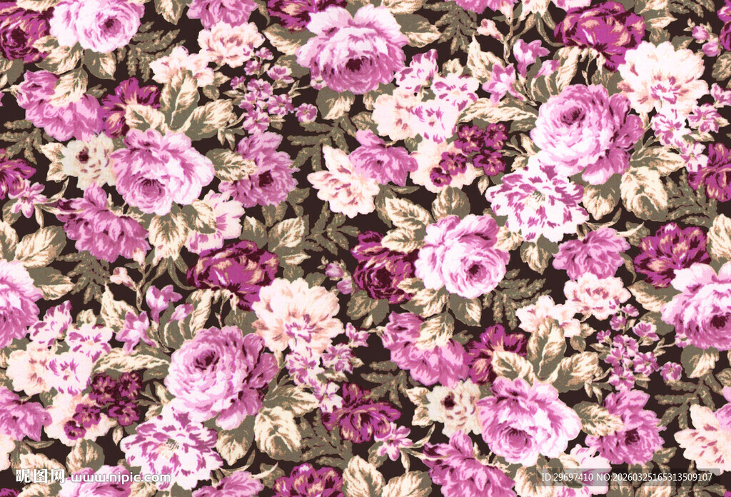 花卉图案布料纹理展示