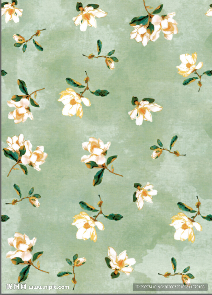 清新花卉图案背景图