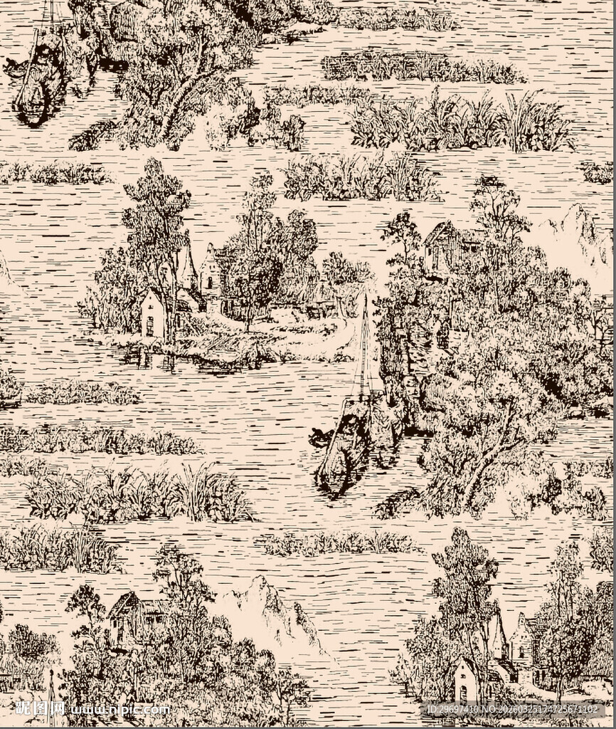 花纹 大牌花纹 印花 线绘 