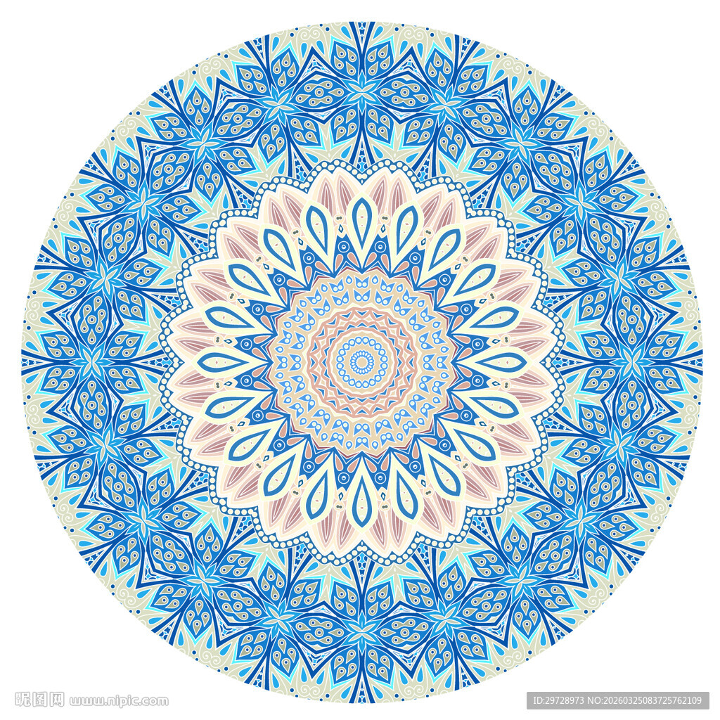 圆形民族风花纹图案