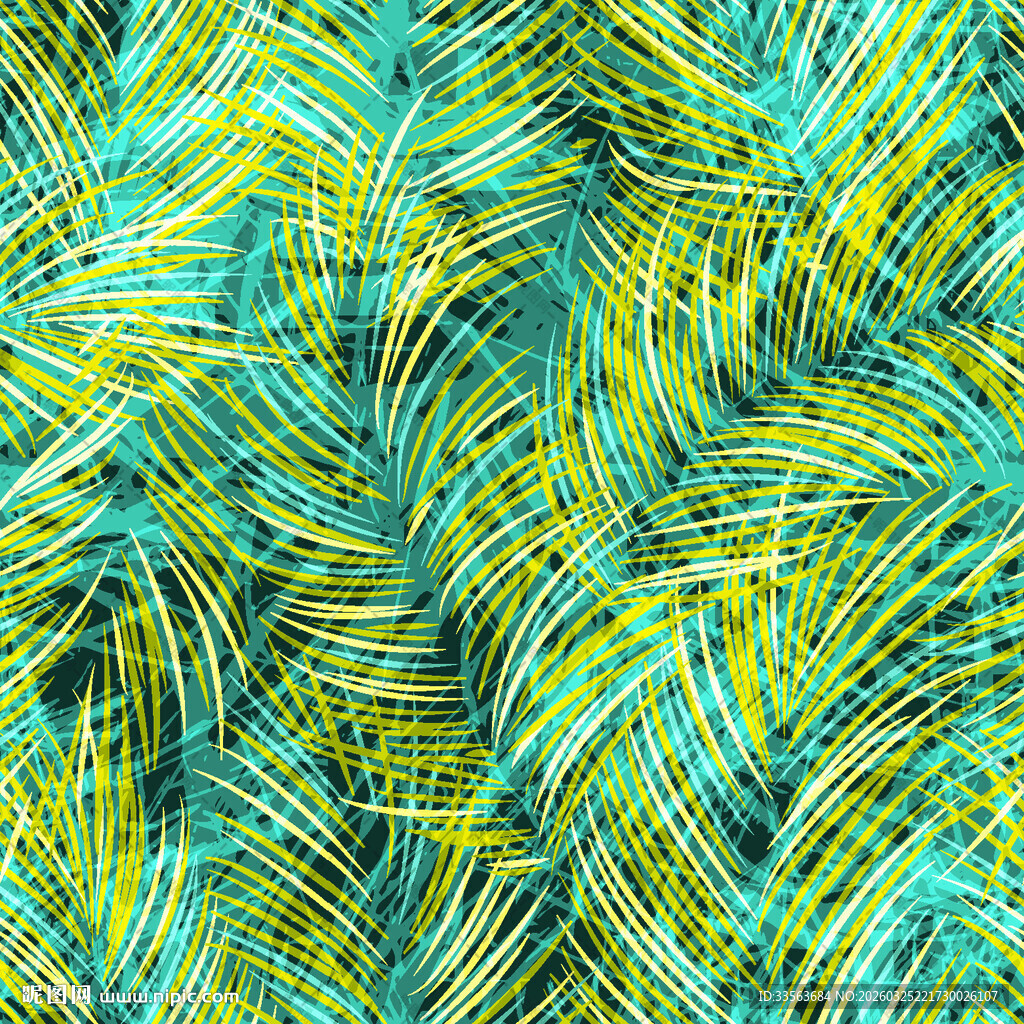 翠绿交织的热带植物纹理