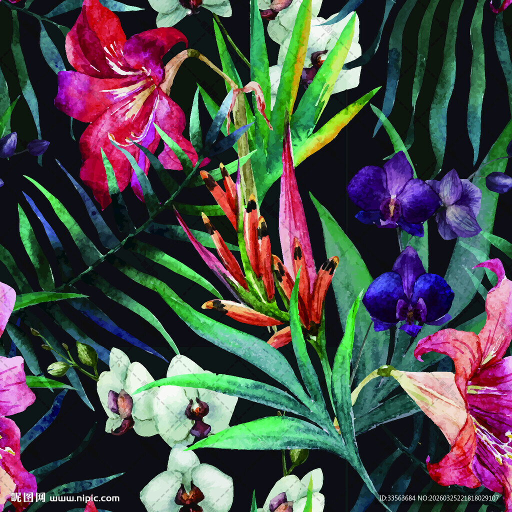 多彩花卉植物图案