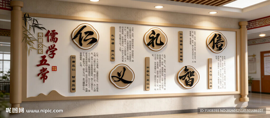 儒家五常文化墙