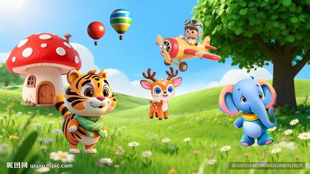 六一活动背景动物乐园