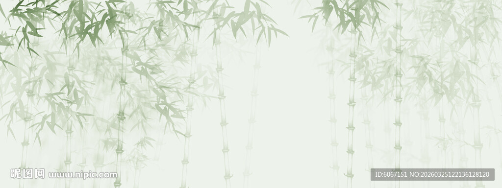 新中式水墨竹子竹林背景墙