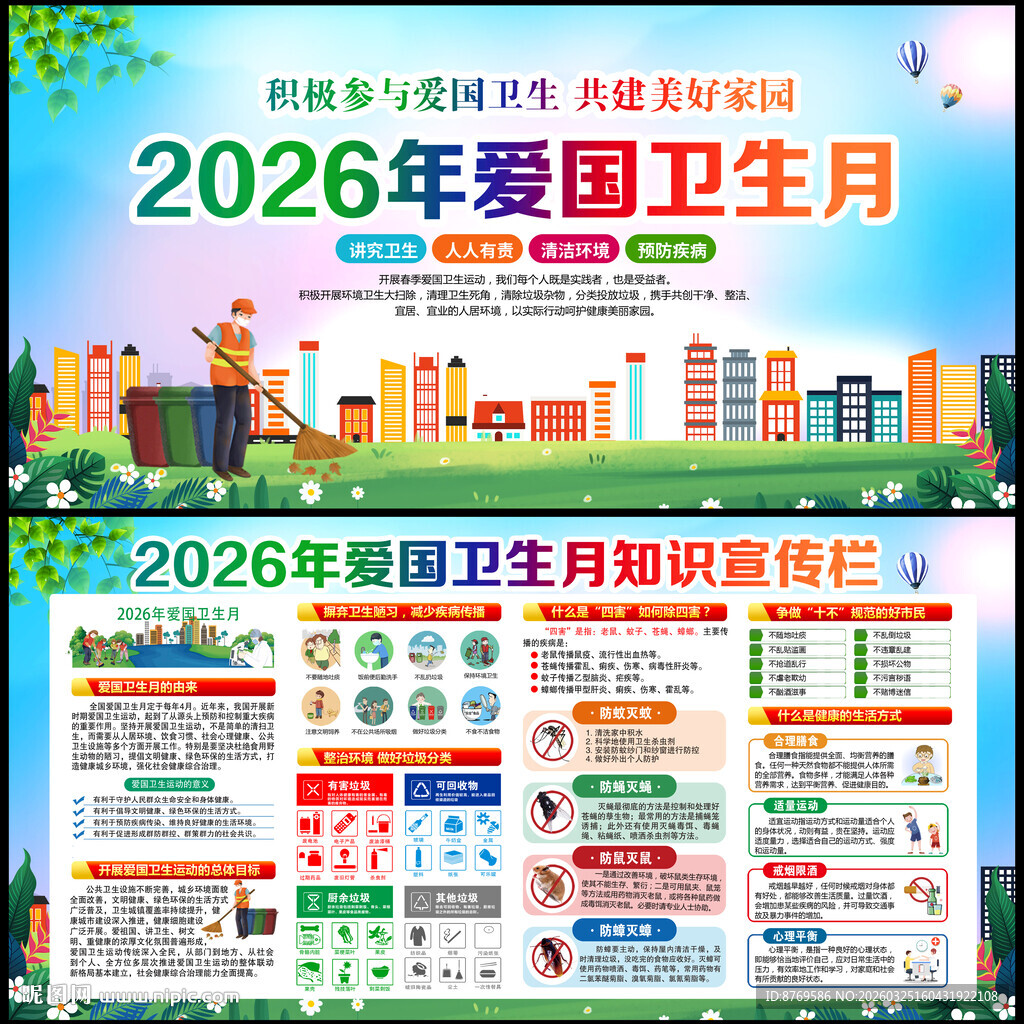 2026年爱国卫生月宣传栏