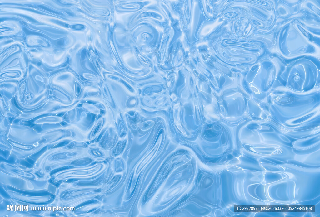 蓝色水波纹理背景图