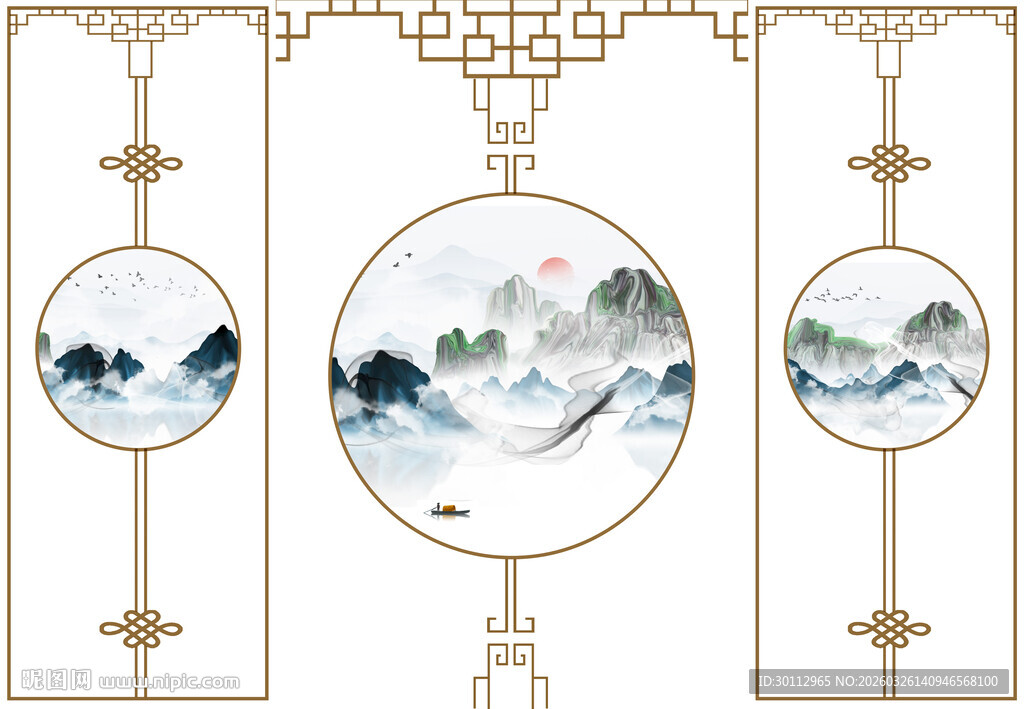 中式山水装饰画典雅意境