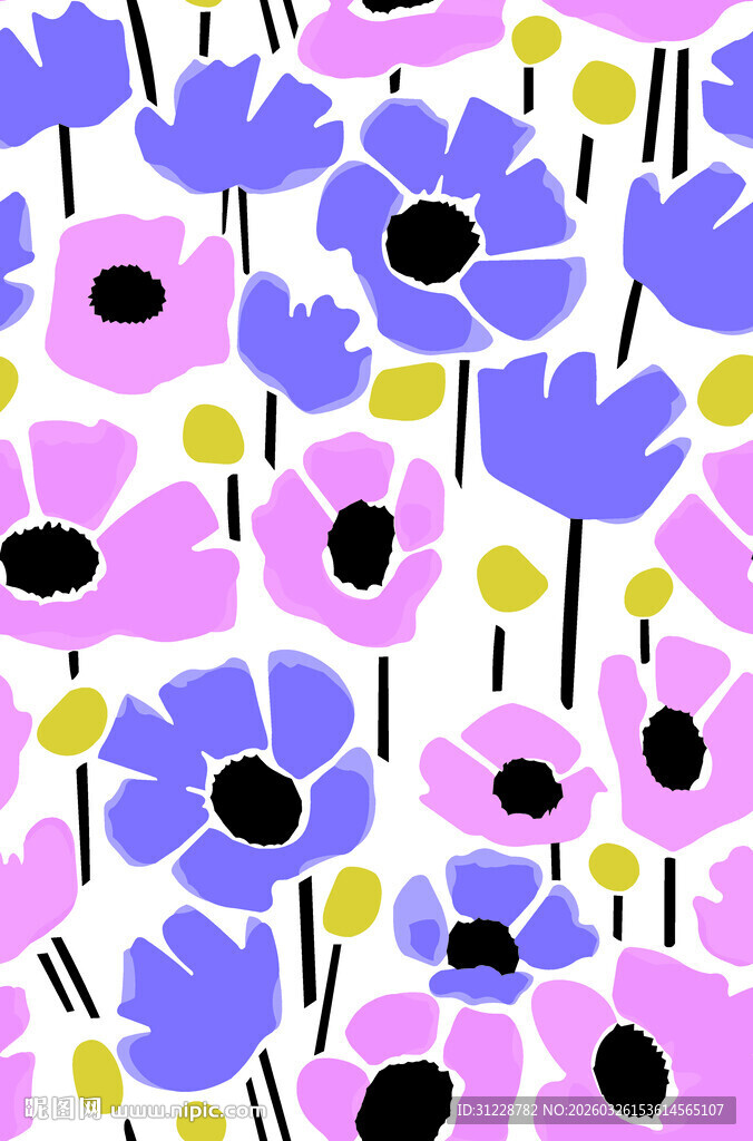 紫色花卉图案背景设计