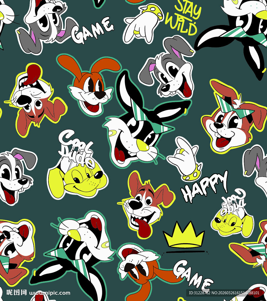 卡通动物图案