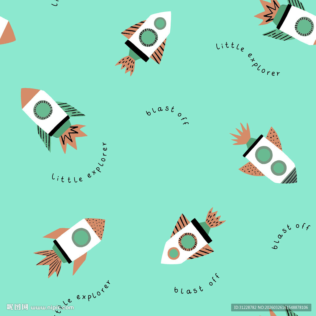 火箭图案的清新背景设计