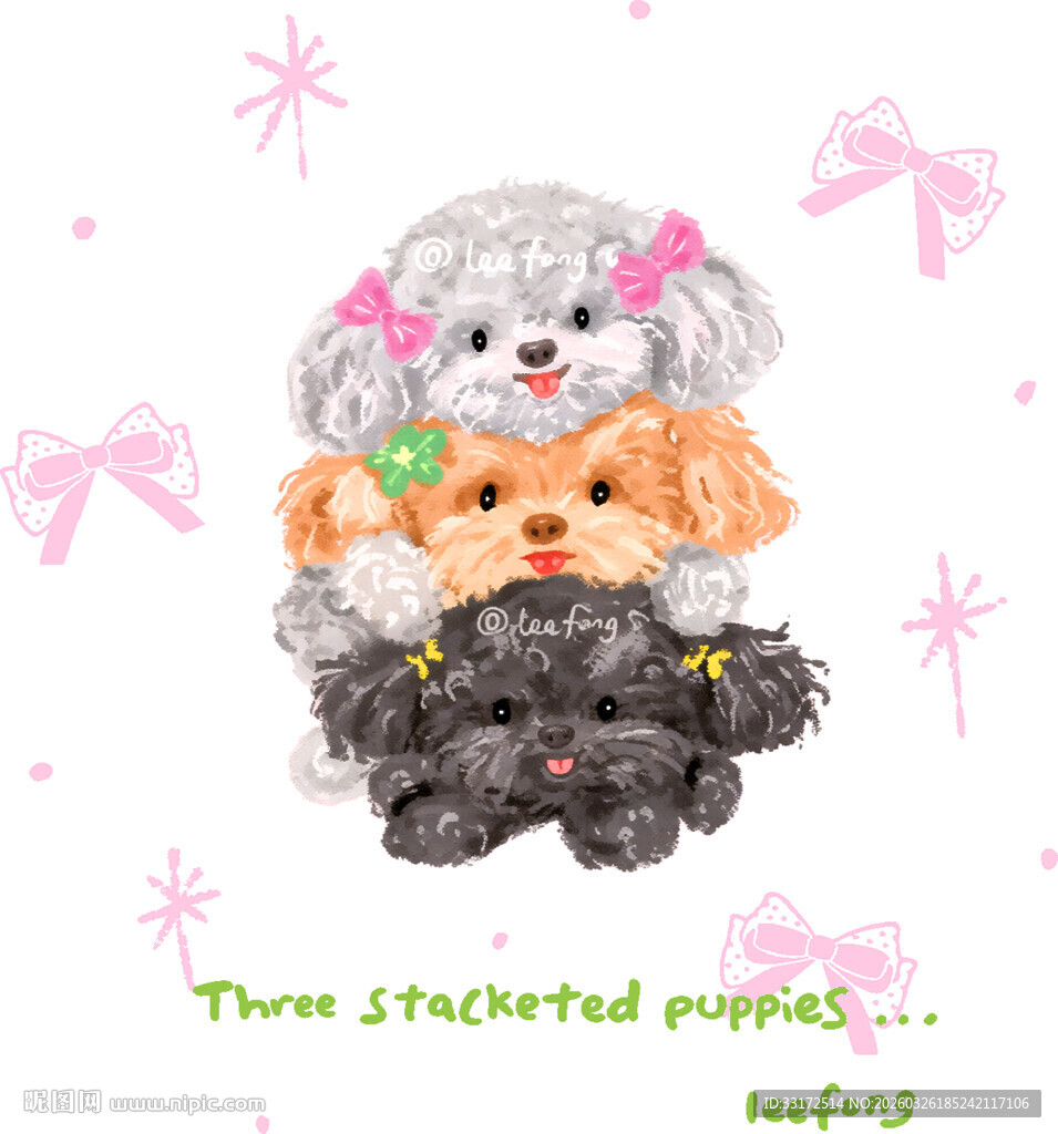 可爱萌宠小狗装饰图案