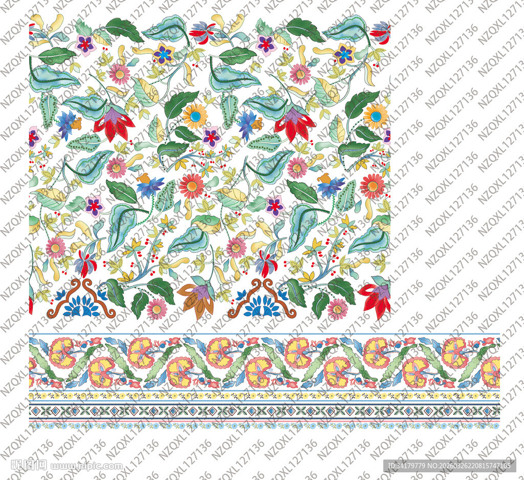 多彩花卉植物图案设计