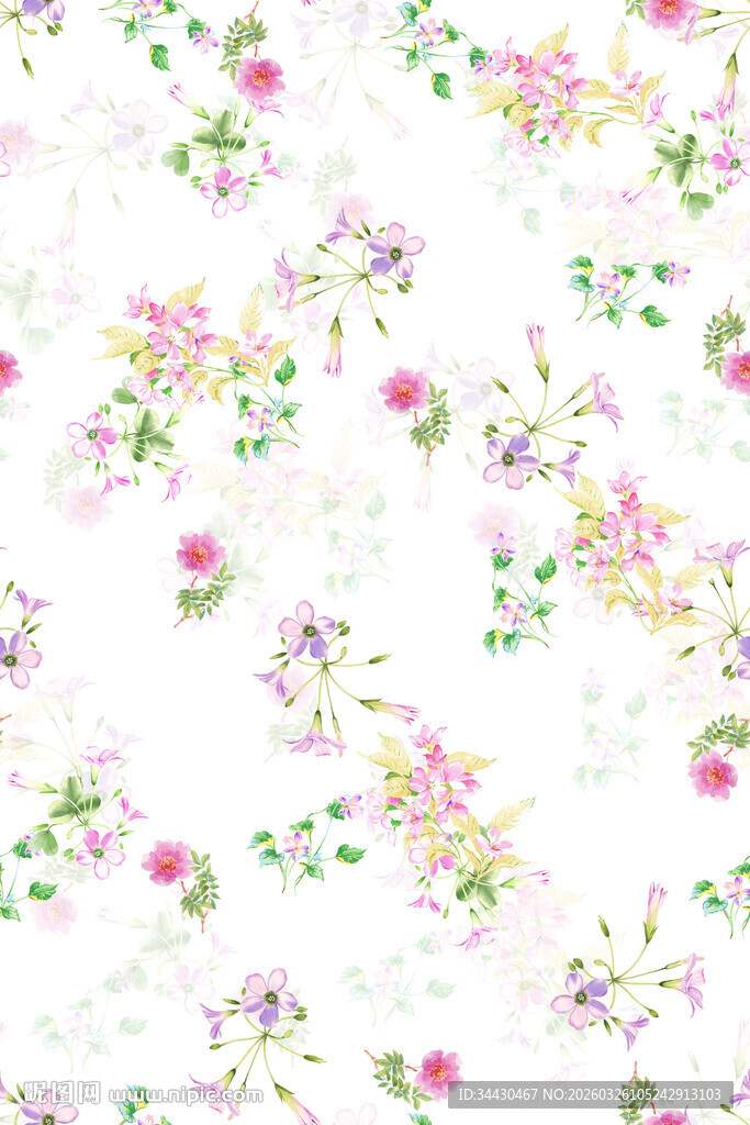 花卉图案背景清新雅致