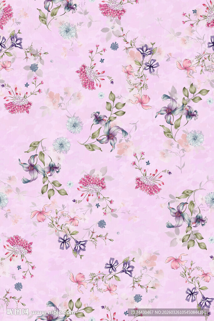 粉色花卉图案背景纹理