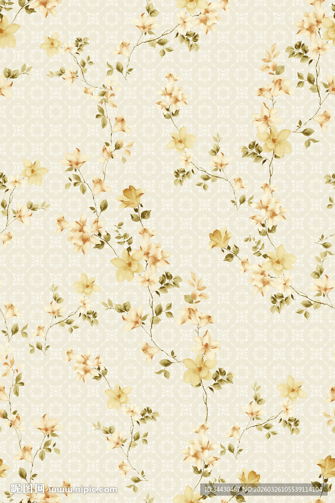 小黄花碎花图案背景