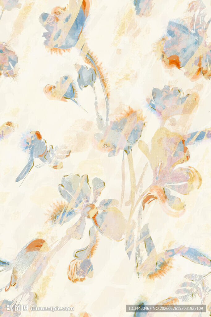 淡雅花卉图案纹理背景