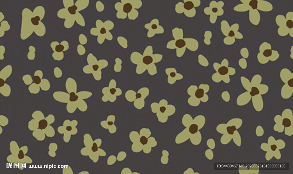 深绿背景上的黄色小花