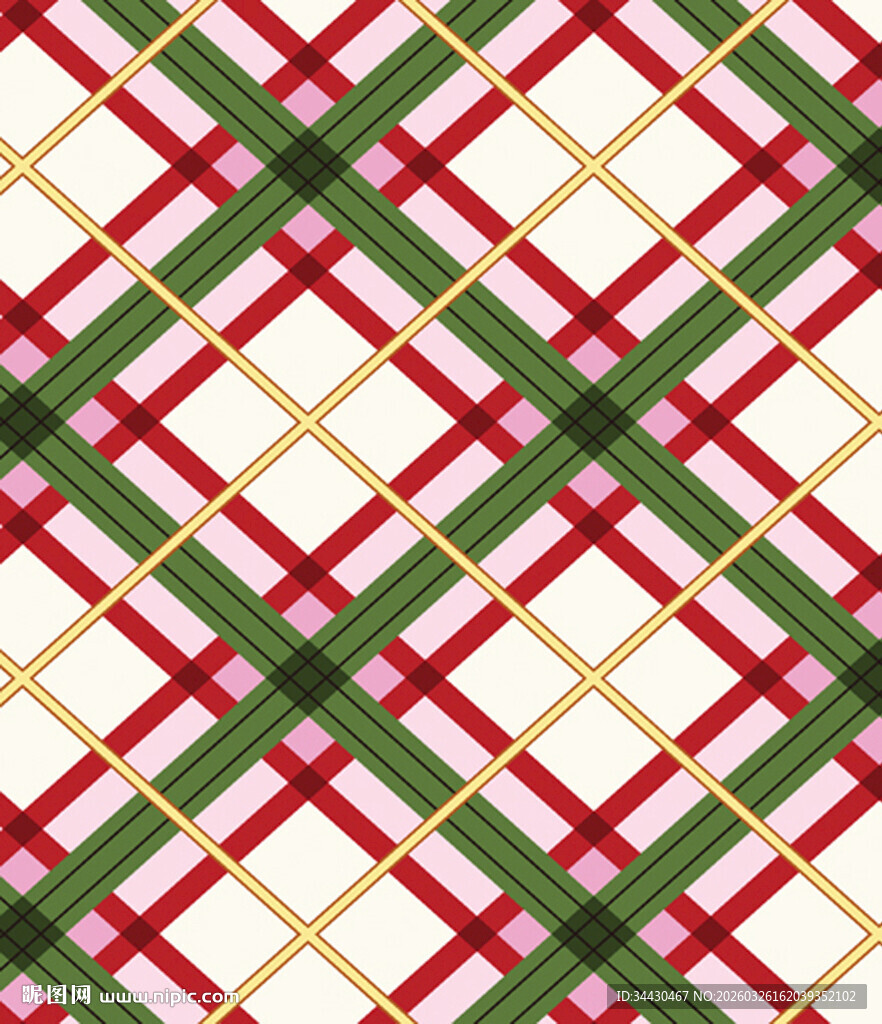 圣诞风格格子图案背景