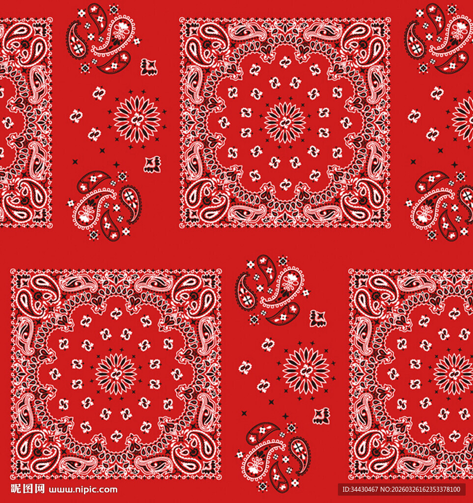 红色传统花纹图案设计