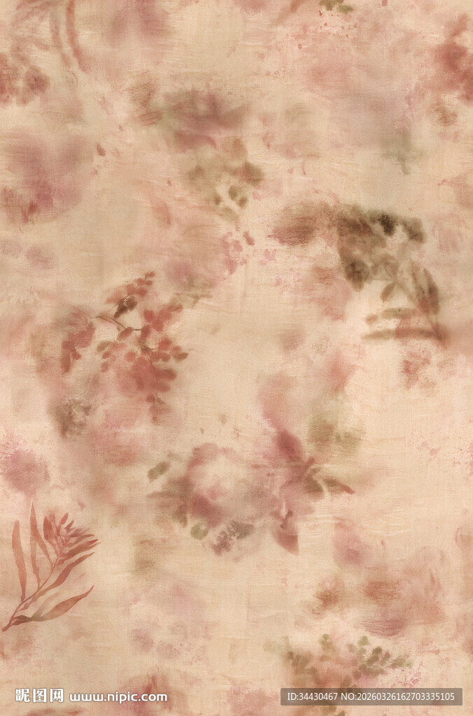 粉色花卉图案布料纹理