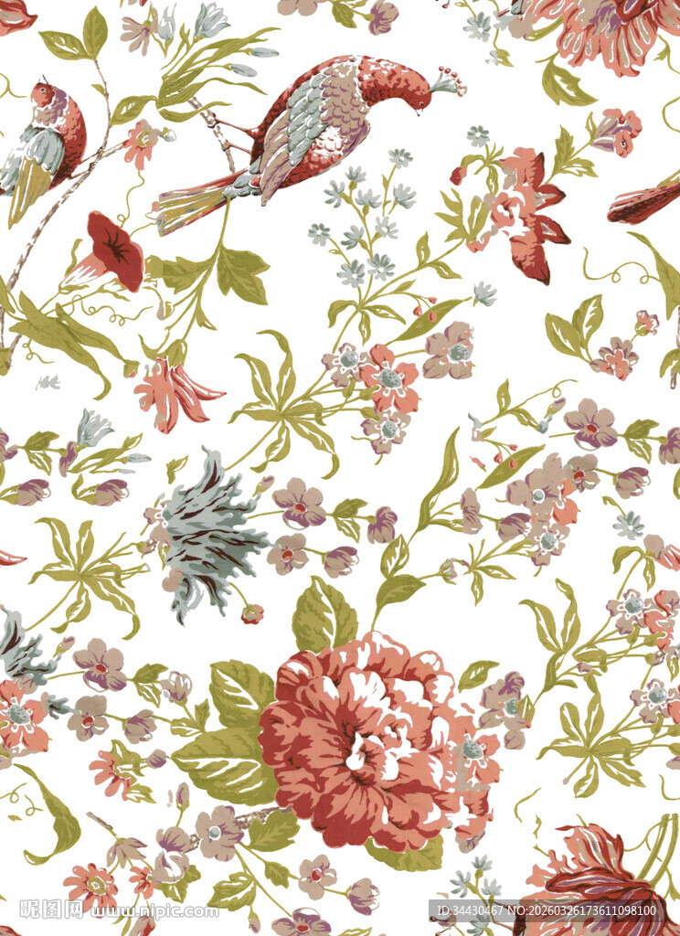 复古花卉图案壁纸