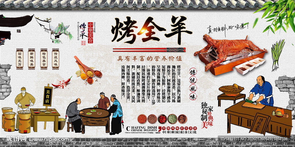 烤全羊背景墙