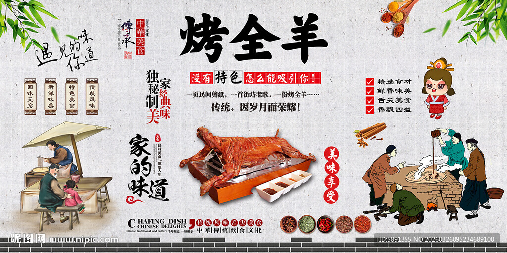 烤全羊背景墙