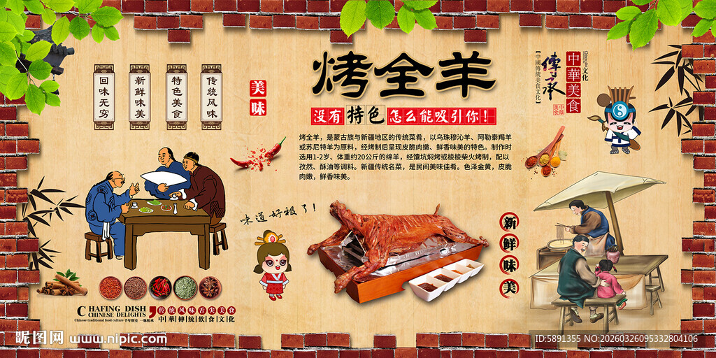 烤全羊背景墙