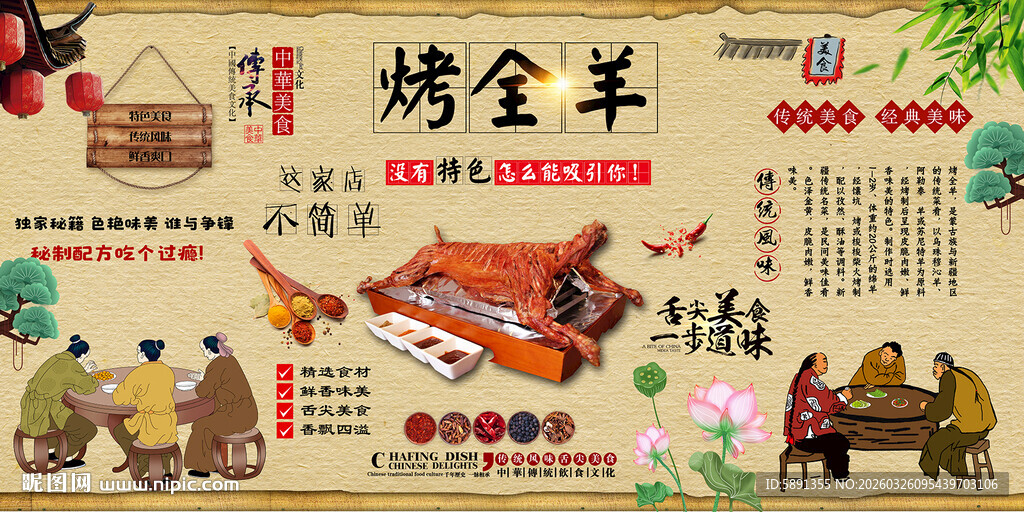 烤全羊背景墙