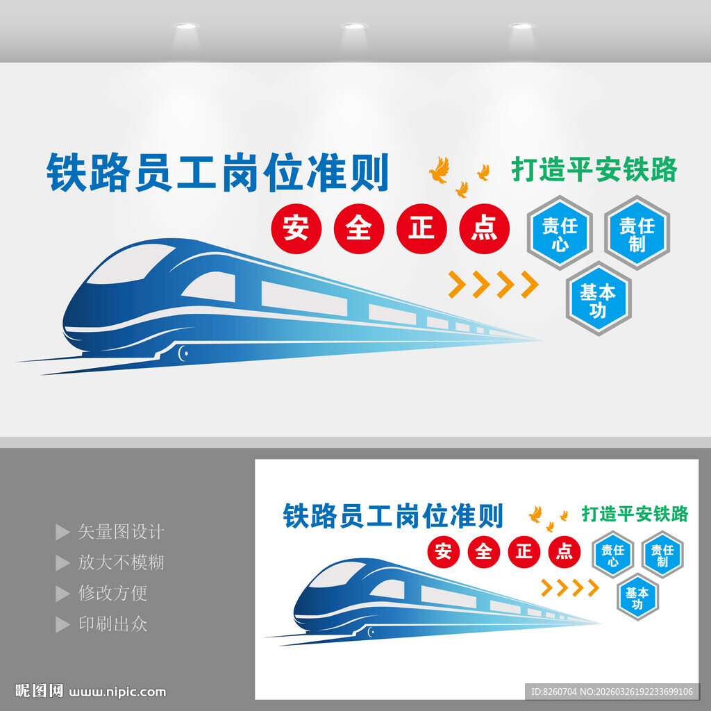 铁路员工岗位准则铁路文化墙