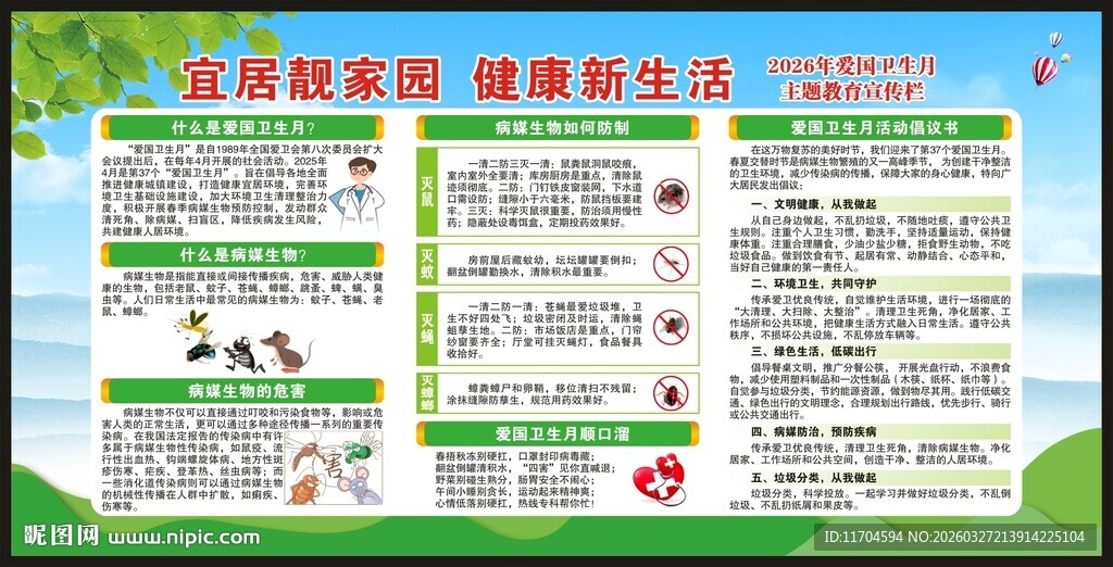 爱国卫生月宣传栏