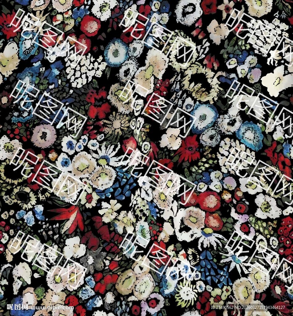 花卉图案布料纹理