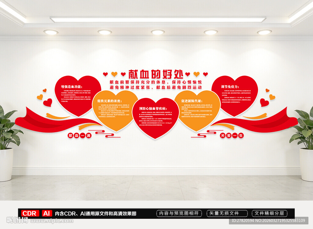 献血好处文化墙