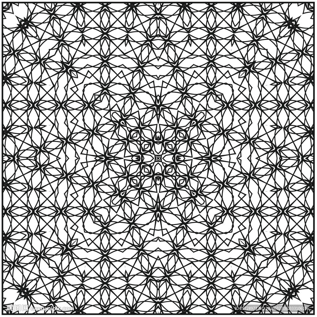 黑白几何花纹装饰图案