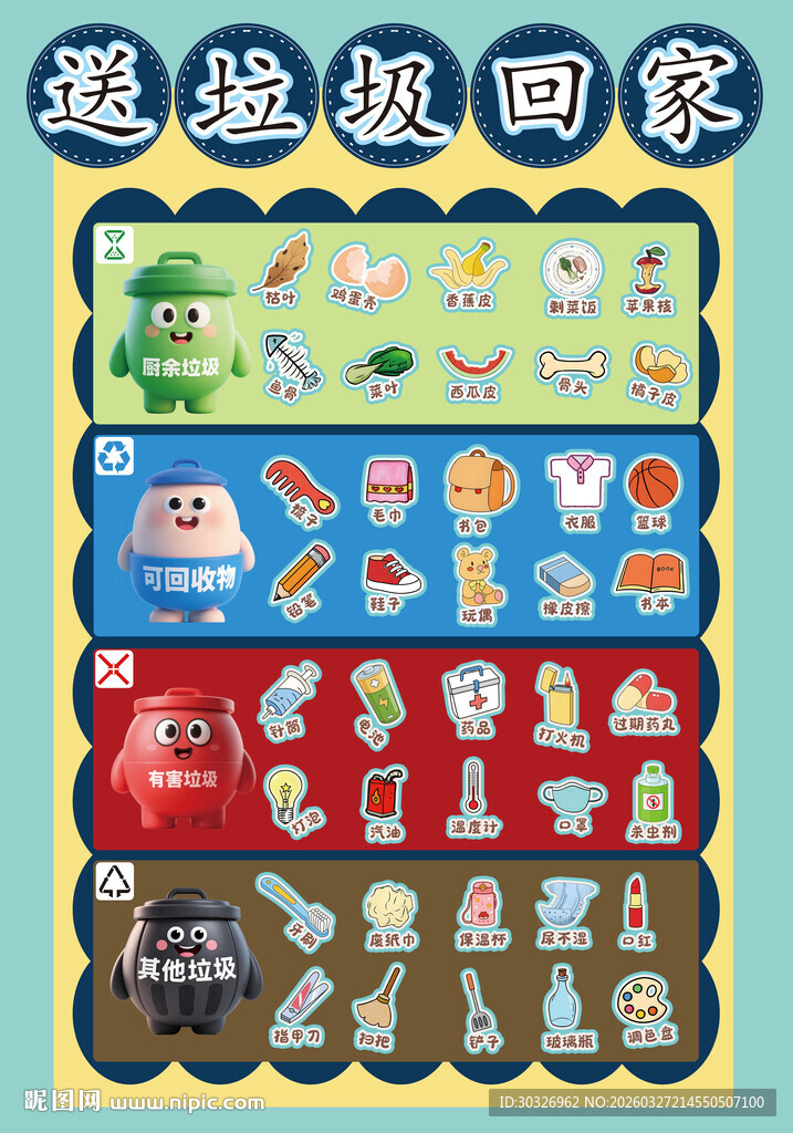 垃圾分类校园卫生角保护环境